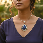 Load image into Gallery viewer, Collar con colgante de piedras preciosas de plata 925 para mujer | Joyería de regalo