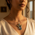 将图像加载到图库查看器中, 925 Silver Blue Topaz Gemstone Pendant for Women | Gift Jewelry