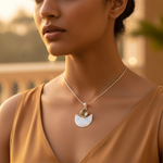 将图像加载到图库查看器中, 925 Silver Green Stone Pendant for Women | Modern Jewelry