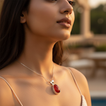 将图像加载到图库查看器中, 925 Silver Red Carnelian Pendant for Women | Gemstone Jewelry