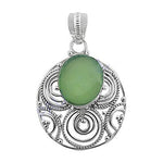 Load image into Gallery viewer, 925 Silver Green Chalcedony Pendant | Women's Oval Stone Jewelry