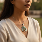 Load image into Gallery viewer, 925 Silver Green Gemstone Pendant Necklace for Women