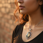 将图像加载到图库查看器中, 925银玉髓吊坠项链 | 女士礼物