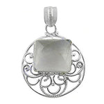 将图像加载到图库查看器中, 925 Silver Square Stone Pendant Necklace | Women's Jewelry Gift