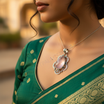 Load image into Gallery viewer, 925 Silver Rose Quartz Pendant for Women | Gemstone Jewelry