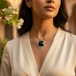 Load image into Gallery viewer, 925 Silver Black Onyx Pendant for Women | Gemstone Jewelry