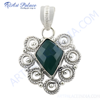 Load image into Gallery viewer, 925 Silver Green Onyx Pendant for Women | Gemstone Jewelry