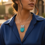 Load image into Gallery viewer, 925 Silver Turquoise Pendant for Women | Boho Jewelry