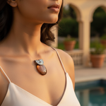 Load image into Gallery viewer, Silver Pendant with Brown Gemstone for Women | Unique Jewelry