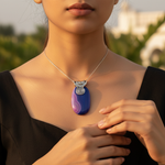 Load image into Gallery viewer, 925 Silver Blue Agate Pendant for Women | Gemstone Jewelry
