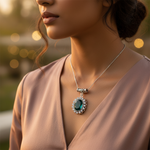 Load image into Gallery viewer, 925 Silver Emerald Green Pendant for Women | Gemstone Jewelry