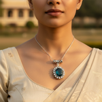 Load image into Gallery viewer, Colgante de plata 925 verde esmeralda para mujer | Joyería con piedras preciosas