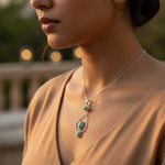 Load image into Gallery viewer, 925 Silver Gemstone Pendant for Women | Turquoise & Green
