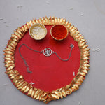 Load image into Gallery viewer, 925 Sterling Silver Swastik CZ Rakhi for Brother Raksha Bandhan