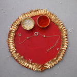 Load image into Gallery viewer, CZ Circle 925 Sterling Silver Rakhi for Brother | Gold Plated