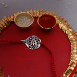 Load image into Gallery viewer, Filigree CZ 925 Sterling Silver Rakhi for Brother