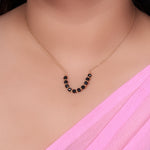 Load image into Gallery viewer, gold plating Chain Black Bead Necklace for Women | Minimalist Jewelry