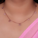 Load image into Gallery viewer, Collar de cadena de disco de oro rosa para mujer | Regalo de joyería delicada