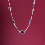 Load image into Gallery viewer, 925 Silver Rainbow Gemstone Necklace | Colorful Fashion Jewelry