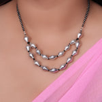Load image into Gallery viewer, Silver Bead Layered Necklace | Statement Jewelry for Women