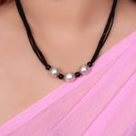 Load image into Gallery viewer, Black Bead and Silver Ball Necklace for Women | Fashion Jewelry