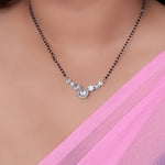 Load image into Gallery viewer, Silver Cubic Zirconia Mangalsutra Necklace | For Women | Wedding Jewelry
