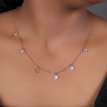 Load image into Gallery viewer, Rose gold plating CZ Cluster Necklace for Women | Dainty Jewelry