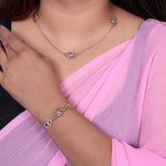 Load image into Gallery viewer, Rose gold plating Evil Eye Jewelry Set | Necklace & Bracelet | Protection