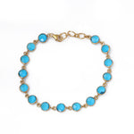 Load image into Gallery viewer, Gold Blue Gemstone Necklace & Bracelet Set for Women | Gift Jewelry