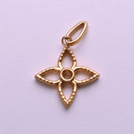 将图像加载到图库查看器中, Gold Plated Four-Petal Flower Pendant Charm for Necklace