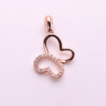 将图像加载到图库查看器中, Rose Gold Plated Butterfly Pendant Necklace with CZ Stones for Women