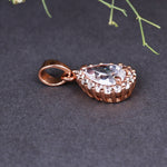 将图像加载到图库查看器中, Rose Gold Plated Teardrop Cubic Zirconia Pendant Necklace for Women