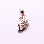将图像加载到图库查看器中, Rose Gold Plated Snowflake Pendant Necklace with CZ Stones for Women