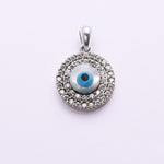 Load image into Gallery viewer, 925 Sterling Silver Evil Eye Pendant Necklace with Rhinestones for Women