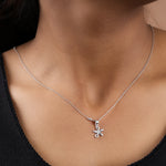 Load image into Gallery viewer, Sterling Silver Five Petal Flower Pendant Necklace for Women
