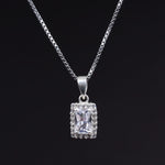 Load image into Gallery viewer, 925 Sterling Silver Baguette Cubic Zirconia Pendant Necklace for Women
