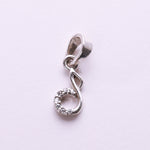 Load image into Gallery viewer, Sterling Silver Music Note Pendant Necklace with Clear CZ Stones