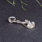 Load image into Gallery viewer, Sterling Silver Infinity Knot Pendant Necklace with Clear Cubic Zirconia