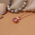 将图像加载到图库查看器中, Rose gold plating Pink Gemstone Pendant Necklace for Women | Gift Jewelry