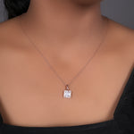 将图像加载到图库查看器中, 玫瑰金方形切割锆石项链,女士款 | 礼品首饰