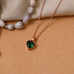 Load image into Gallery viewer, Rose gold plating Heart-Cut Emerald Necklace for Women | Gift Jewelry