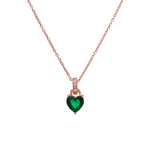Load image into Gallery viewer, Rose gold plating Heart-Cut Emerald Necklace for Women | Gift Jewelry