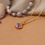 Load image into Gallery viewer, gold plating Plated Oval Cut Pink Stone Pendant Necklace for Women