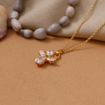 将图像加载到图库查看器中, 金色天使吊坠项链 | 立方氧化锆 | 女士礼物