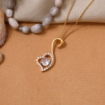 将图像加载到图库查看器中, gold plating Heart Pendant Necklace | Cubic Zirconia | Women's Gift