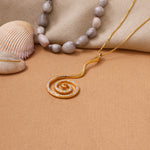 将图像加载到图库查看器中, 金色螺旋钻石吊坠项链 | 女士珠宝礼品