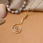 Load image into Gallery viewer, gold plating Spiral Diamond Pendant Necklace | Women's Jewelry Gift