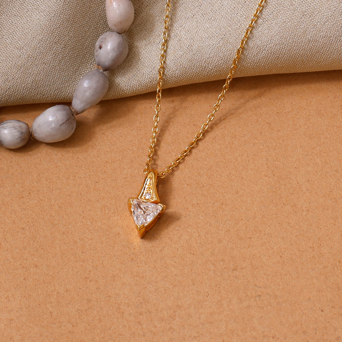 Gold plating triangle pendant necklace for women | fashion jewelry