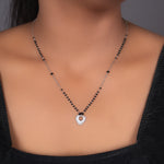 Load image into Gallery viewer, Silver Heart Pendant Mangalsutra Necklace for Women | Daily Wear