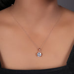 Load image into Gallery viewer, Rose gold plating Round Cut Solitaire Pendant Necklace for Women